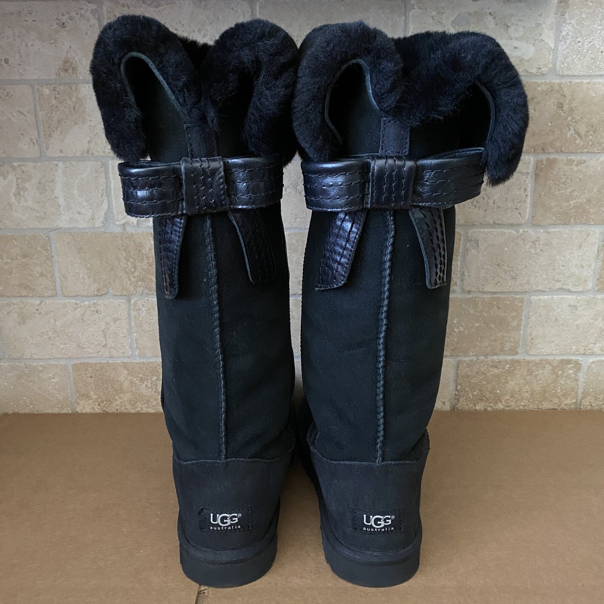 靴 UGG Australia Over The Knee Boots Ugg Australia Devandra Shearling Leather Over The Knee Boots