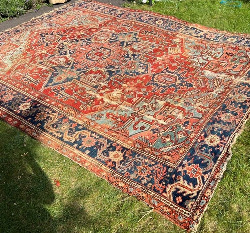 £40000 Hand knotted HANDMADE Persiann Heriz Serapi vegtable dye rug 370 x 270cm - Picture 7 of 11