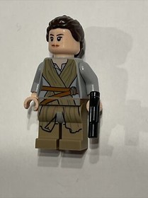 Star Wars Rey Dark Tan Tie Robe 75099 Lego Minifigure W/ Blaster Force Awakens