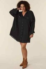 Spell & The Gypsy ~ Linda Shirt Dress Charcoal Black M 12 14 16 L BNWT $229