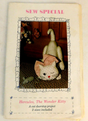Sew Special Hercules The Wonder Kitty Pattern Cat Doorstop 2 Sizes UNCUT