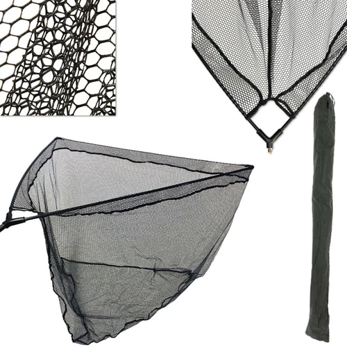 42" INCH LARGE RUBBER CARP FISHING LANDING NET BLACK RUBBERISED MESH NGT NEW