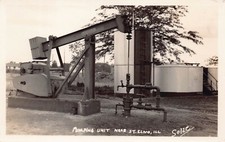 RPPC St Elmo IL Illinois Oil Well Field Drill Fayette Cty Photo Vtg Postcard C48