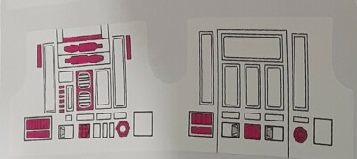 Vintage Star Wars Dark Pink R2-D2 Replacement Sticker - No Need To Cut