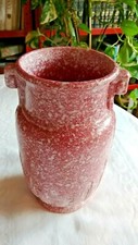 ROBERT RANSBOTTOM ART DECO 8" VICTORA POTTERY VASE MULBERRY/PINK SPONGE USA