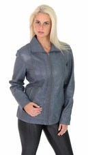 Real Leather Easy Fit Biker Jacket For Womens Nicole Blue Classic Leather Coat