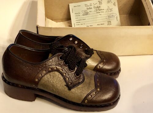 Vintage Mid Century YOUTHCRAFT 13,5 D Oxfords Sattelschuhe Schnürschuhe Flügelspitze - Bild 2 von 10
