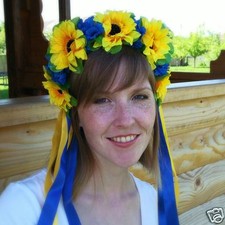 Ukrainian Wreath, Headdress, Hoop, Vinok of wild flowers and ribbons, 12 models