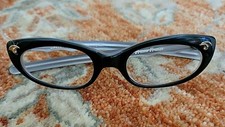 Vintage Eyeglass Frames - Black Selecta ORN 1/10 12K Gold Filled Cat Eye Frames