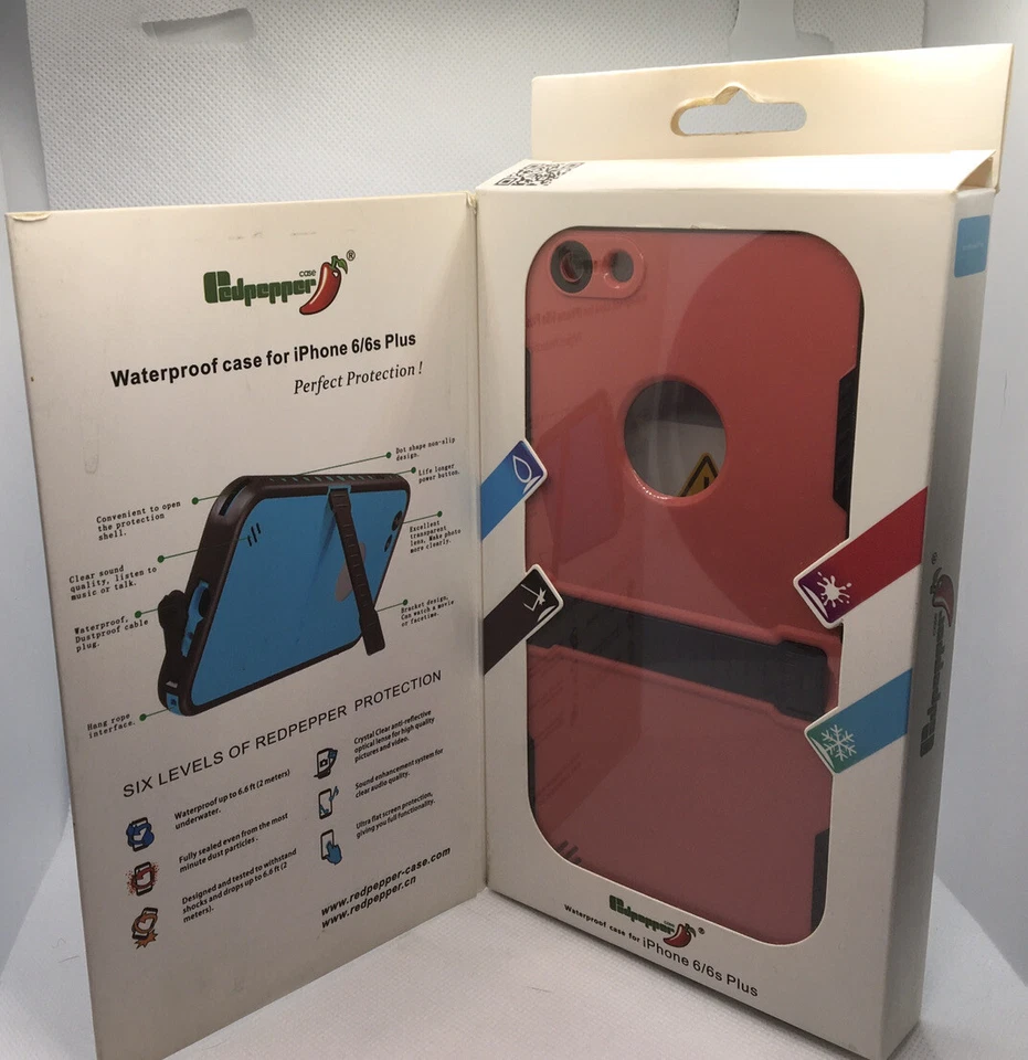 Apple iPhone 6/6s Plus Funda Impermeable Roja Pimienta Teléfono Estuche Rojo Nuevo Foto 3 de 3