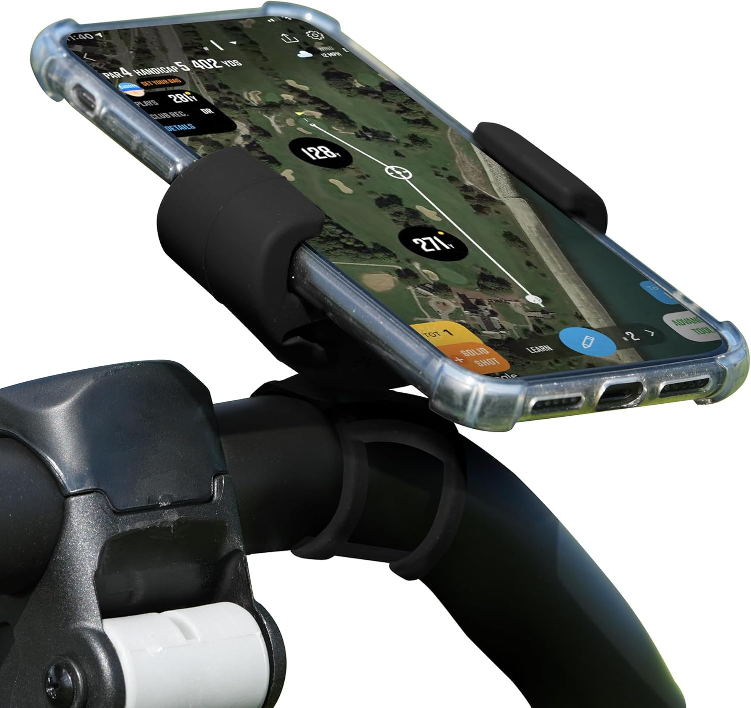 Golf Push Cart Phone Holder - Silicone Phone Mount Compatibl