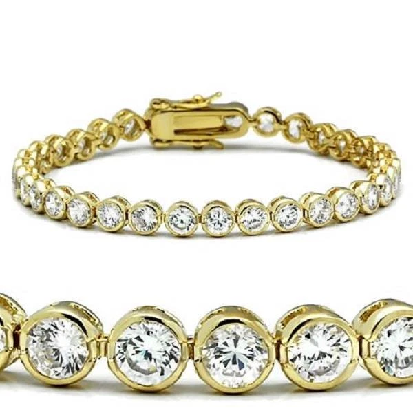 Bracciale Tennis Treasure Bay Regolabile – Placcato Oro 14K Con Cristalli, Per Donne E Ragazze