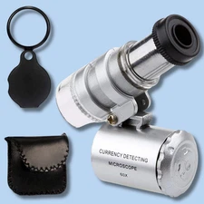 60X Magnifying Loupe Jewelry Jewelers Pocket Magnifier Loop Eye Glass Led Light