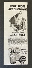 1946 Shinola Wax Liquid Shoe Polish Woman Man Car Dog B W Vintage Print Ad