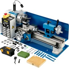 VEVOR 7"X14" Mini Tornio da Banco in Metallo Tornio per Legno Professionale 550W