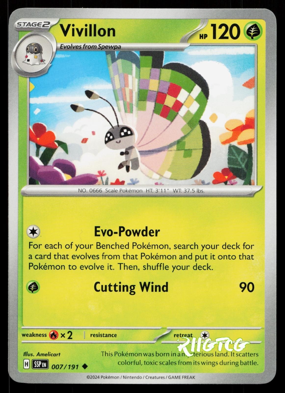 Vivillon 007/191 Surging Sparks Pokemon NM