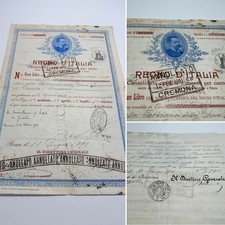 RARO 1900 CERTIFICATO CONSOLIDATO 4,5% DEB. PUBBLICO REGNO D'ITALIA RE UMBERTO I