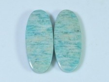 21Cts. Amazzonite naturale (11X26X02 mm ciascuna) coppia ovale cabochon abbinata