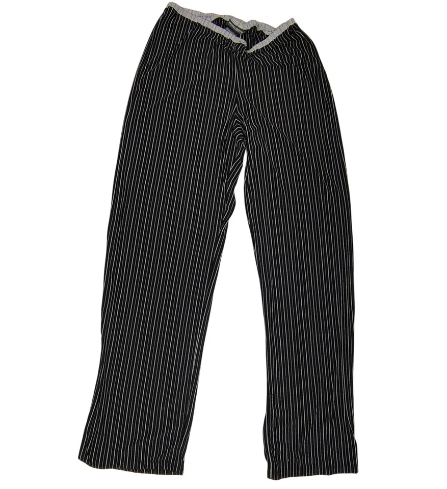 Bisou Bisou Striped Pajama Set Top Long Pants Small Women's Black White Lounge - Image 3 of 4