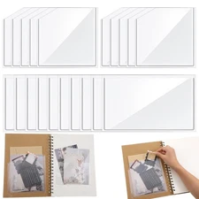 20 Pcs Adhesive Clear Pockets for Planners 6.1x 6.1 Inch Sticky Pocket Sleeve...