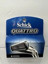 NEW Schick QUATTRO Razor Refill, 4 Cartridges Free Shipping