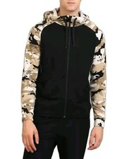 Nike Dri Fit Hoodie Mens Size Medium Camouflage Swoosh Logo Full Zip Sweatshirt
