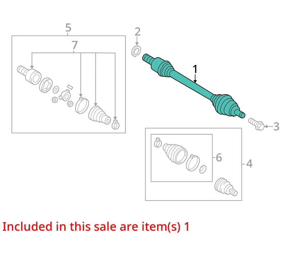 Volkswagen Rabbit 2006-2007 eje conductor delantero CV C/V V1NDN Foto 2 de 3