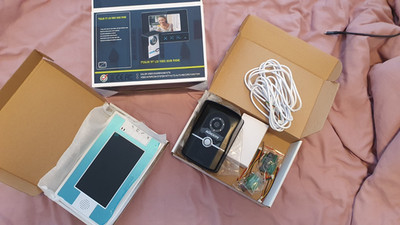 KKMOON S586 Video-Türklingel Set mit Innenmonitor, Kamera, Kabel