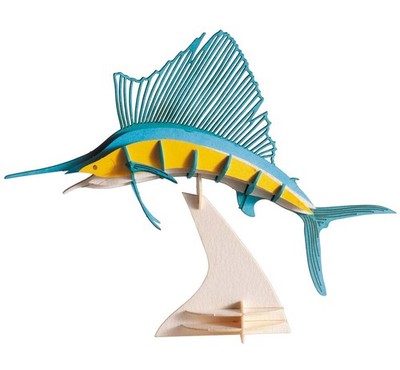 Fridolin GmbH 3D Tier Modell aus Papier - Segelfisch 3D Papiermodell - Segelfisc