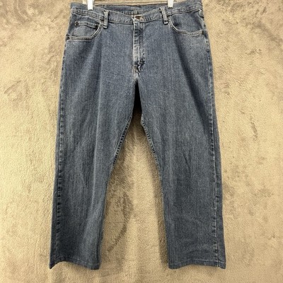 Wrangler Premium Jeans Mens 38x27 Blue Denim Relaxed Fit Cowboy 9WRLAVS