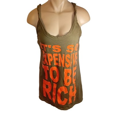 Y2K Designer MARADA It's Expensive To Be Rich Mcbling Paris Hilton Style Tank M