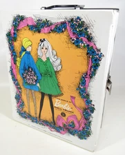 VTG 1968 Mattel World Of Barbie Doll Trunk Carrying Case #1004 w/Hangers GREAT