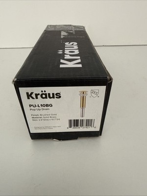 Kraus PU-L10BG Bathroom Pop-Up Drain Assembly for Vessel Sinks-Brushed Brass