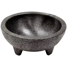 3 In. Black Polypropylene Molcajete Chip Dip Server 4-Pack
