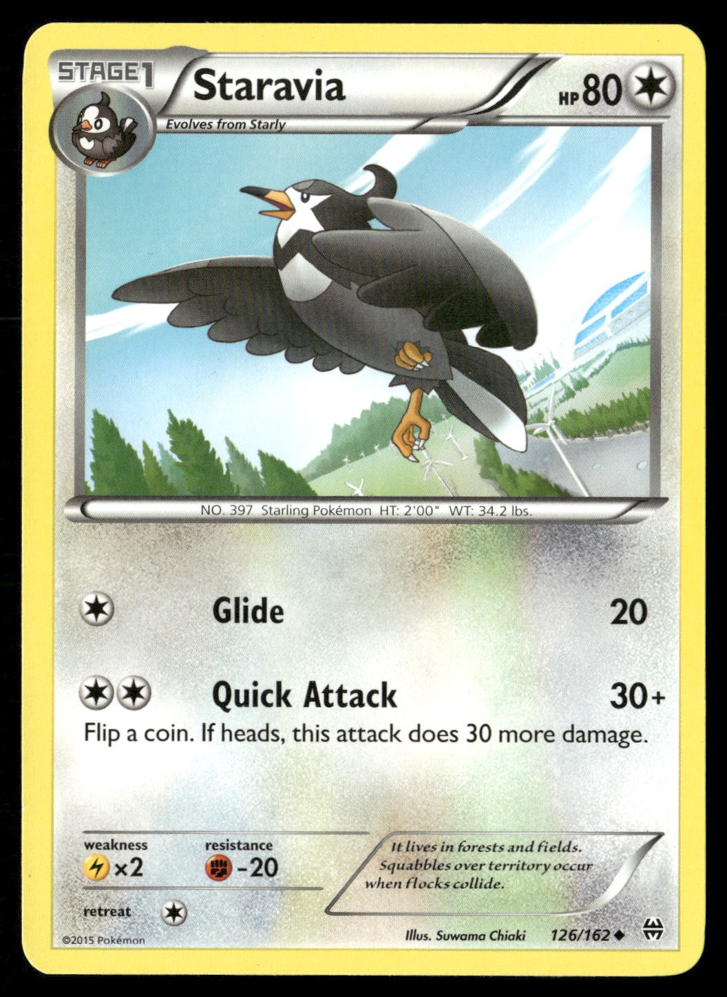 Staravia 126/162 Uncommon BREAKthrough Pokemon Lightly Played