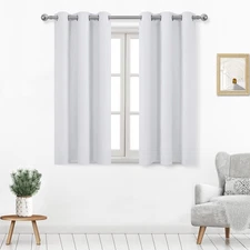 DWCN Greyish White Thermal Room Darkening Curtains 54" Long - Set of 2