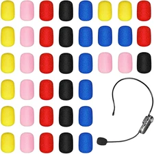 40 Pieces Mini Size Lavalier Microphones Foam Covers Microphone Windscreen Heads