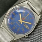 VINTAGE SEIKO 5 AUTOMATIC 7009A JAPAN MENS BLUE COLOR DIAL WATCH a2788-U