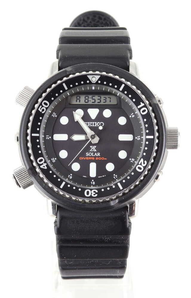 SEIKO ソーラー ダイバーズウォッチ H851 Seiko Prospex Men's Black Watch - H851-00A0 for sale online