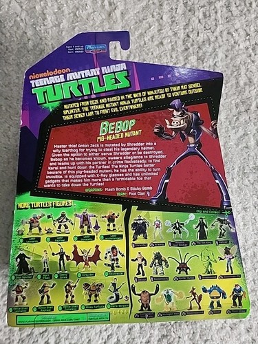 Tmnt Bebop Purple Card (Dark Skin) Variant 2014 Playmates New In Package - Picture 10 of 11