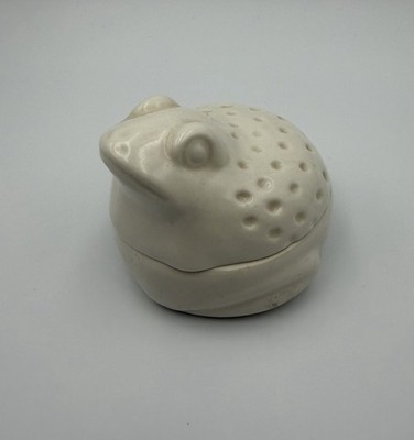 D'Arte Dr Ermete Agostinelli Italy Porcelain FROG Toad Trinket Dish White 3 