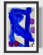 GUAJARDO Original Abstract Expressionism Water and Balance 9X6 Paper Signed Art