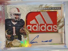 Cam Ward 2024 Leaf Trinity Adidas Logo Patch Auto # 1/1 Titans Miami
