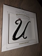 NEW Wondershop Metal Monogram Letter Initial U Holiday Ornament In Box Silver