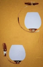 Vintage Pair MOE LIGHT 60s Danish Modern MCM Atomic Ceiling Light Fixture Sconce