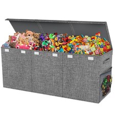 Extra Large Toy Box Chest with Lids, Collapsible Sturdy Toy Storage Organizer...