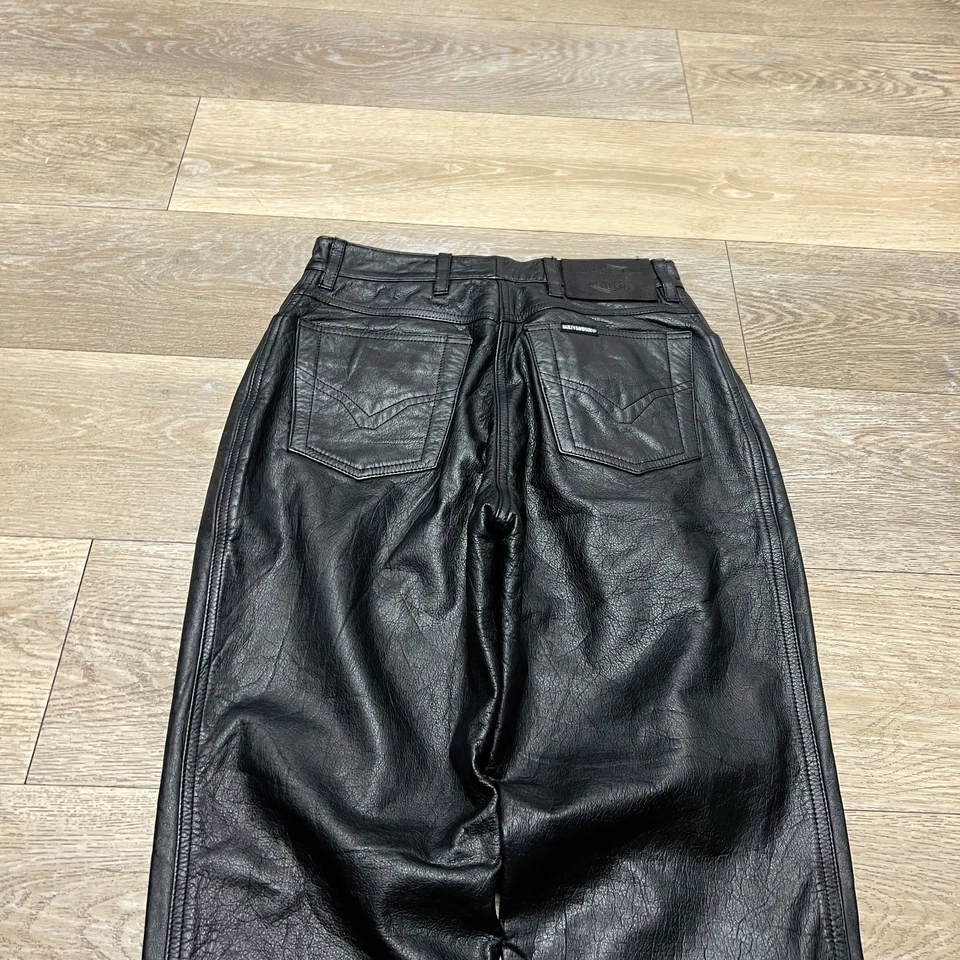 HARLEY DAVIDSON MOTO CUERO PANTALONES MUJER TALLA 36/8 NUEVO SIN ETIQUETAS 27x32 Foto 3 de 4