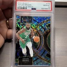  2023 SELECT JAYLEN BROWN LIGHT BLUE DISCO #179 /99 PSA 10