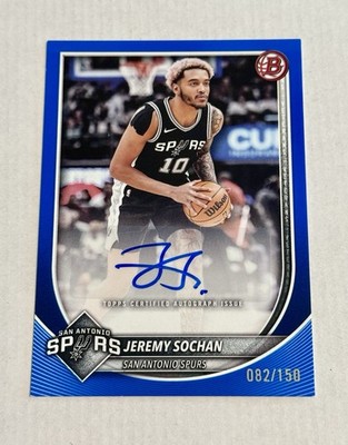 2025-26 Bowman Basketball Blue Paper Auto Jeremy Sochan #RVA-JC /150 Spurs