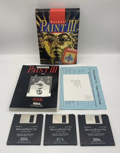 DELUXE PAINT III  AMIGA COMPUTER SOFTWARE -  BOXED WITH MANUAL.